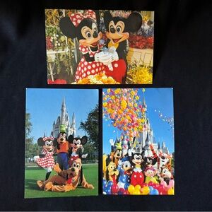 🌷 Set of Three Vintage 80s Disney World Postcards